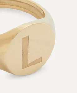 Liberty Rings|Rings^9ct Gold Initial Signet Ring - L