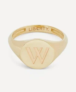 Liberty Rings|Rings^9ct Gold Initial Signet Ring - W