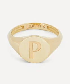 Liberty Rings|Rings^9ct Gold Initial Signet Ring - P