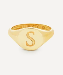 Liberty Rings|Rings^9ct Gold Initial Signet Ring - S