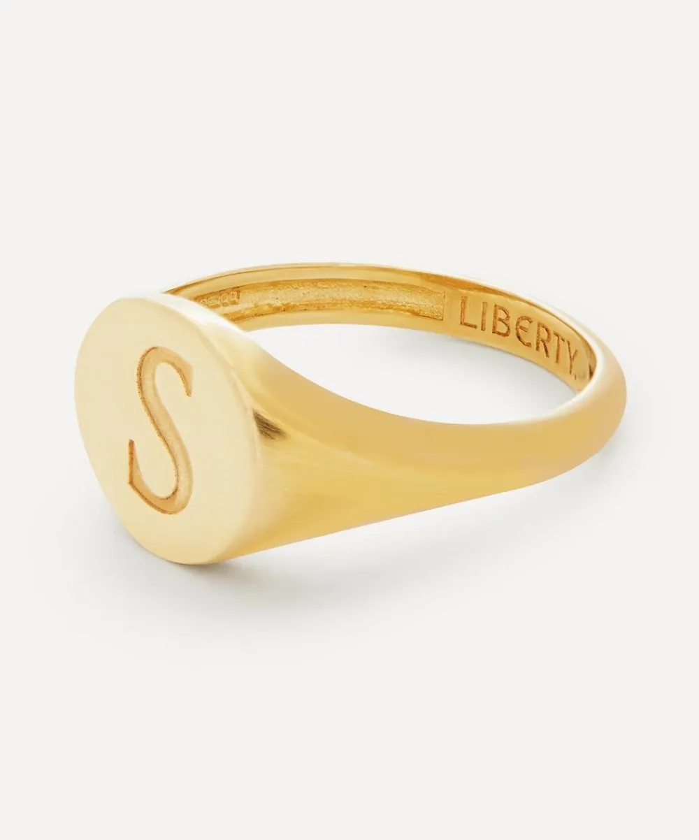 Liberty Rings|Rings^9ct Gold Initial Signet Ring - S