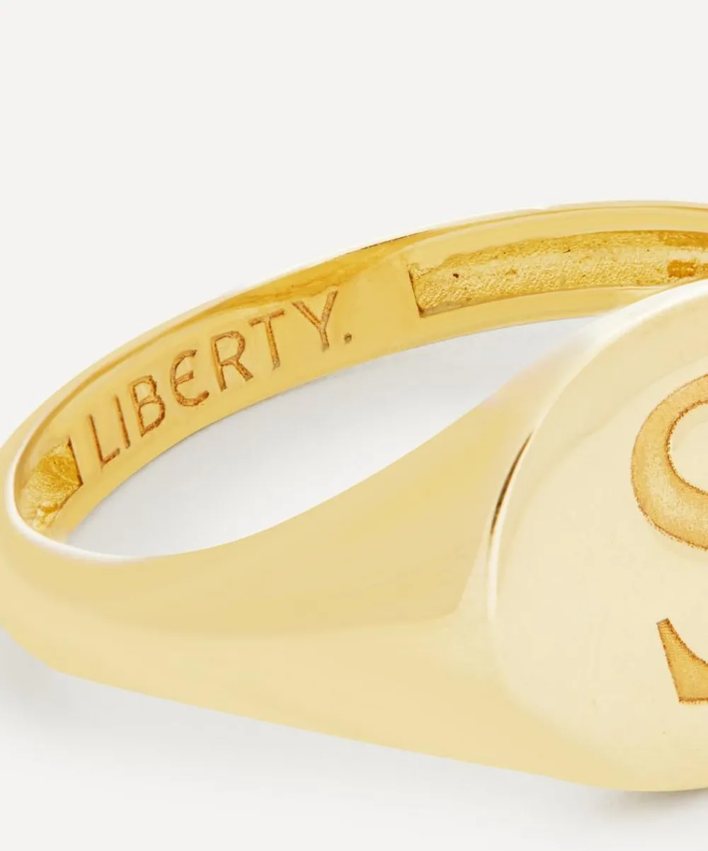 Liberty Rings|Rings^9ct Gold Initial Signet Ring - S