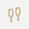Astley Clarke Earrings^14ct Gold Interstellar Diamond Drop Hoop Earrings