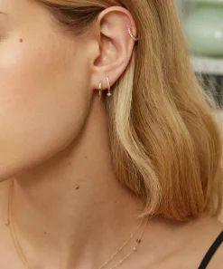 Astley Clarke Earrings^14ct Gold Interstellar Diamond Drop Hoop Earrings