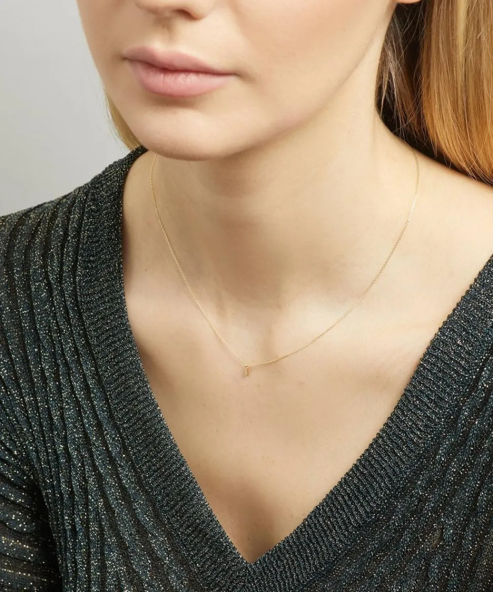 AURUM + GREY Necklaces^9ct Gold J Diamond Initial Pendant Necklace