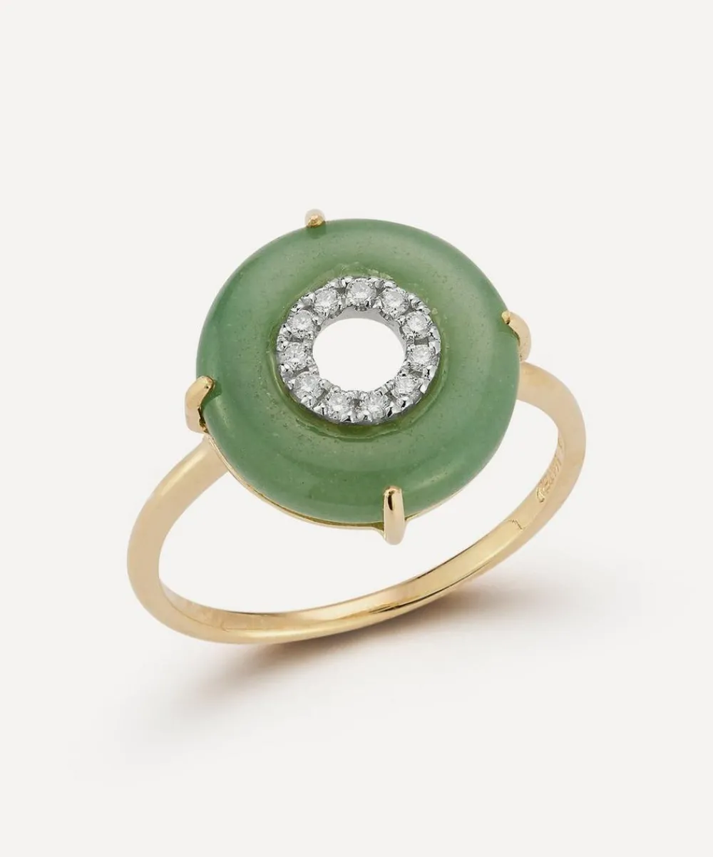 Mateo Rings|Rings^14ct Gold Jade and Diamond Donut Ring