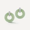 Mateo Earrings|Earrings^14ct Gold Jade Donut and Diamond Door Knocker Stud Earrings
