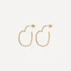 Anna + Nina Earrings^9ct Gold Lace and Love Hoop Earrings
