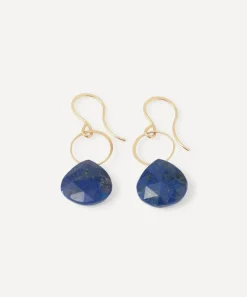 Melissa Joy Manning Earrings^14ct Gold Lapis Lazuli Drop Earrings