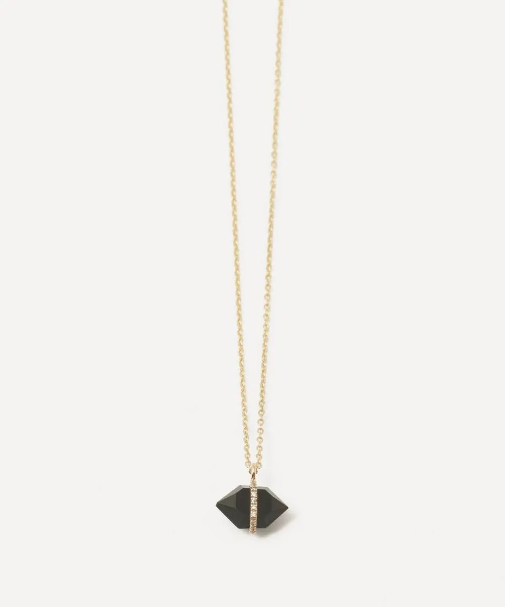Melissa Joy Manning Necklaces^14ct Gold Large Herkimer Black Onyx Pendant Necklace