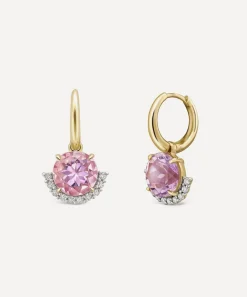Dinny Hall Earrings^9ct Gold Libby Amethyst and Diamond Drop Earrings