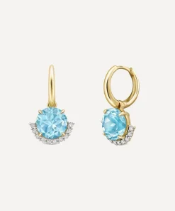 Dinny Hall Earrings|Earrings^9ct Gold Libby Topaz and Diamond Drop Earrings