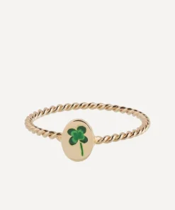 Anna + Nina Rings^14ct Gold Lucky Clover Ring