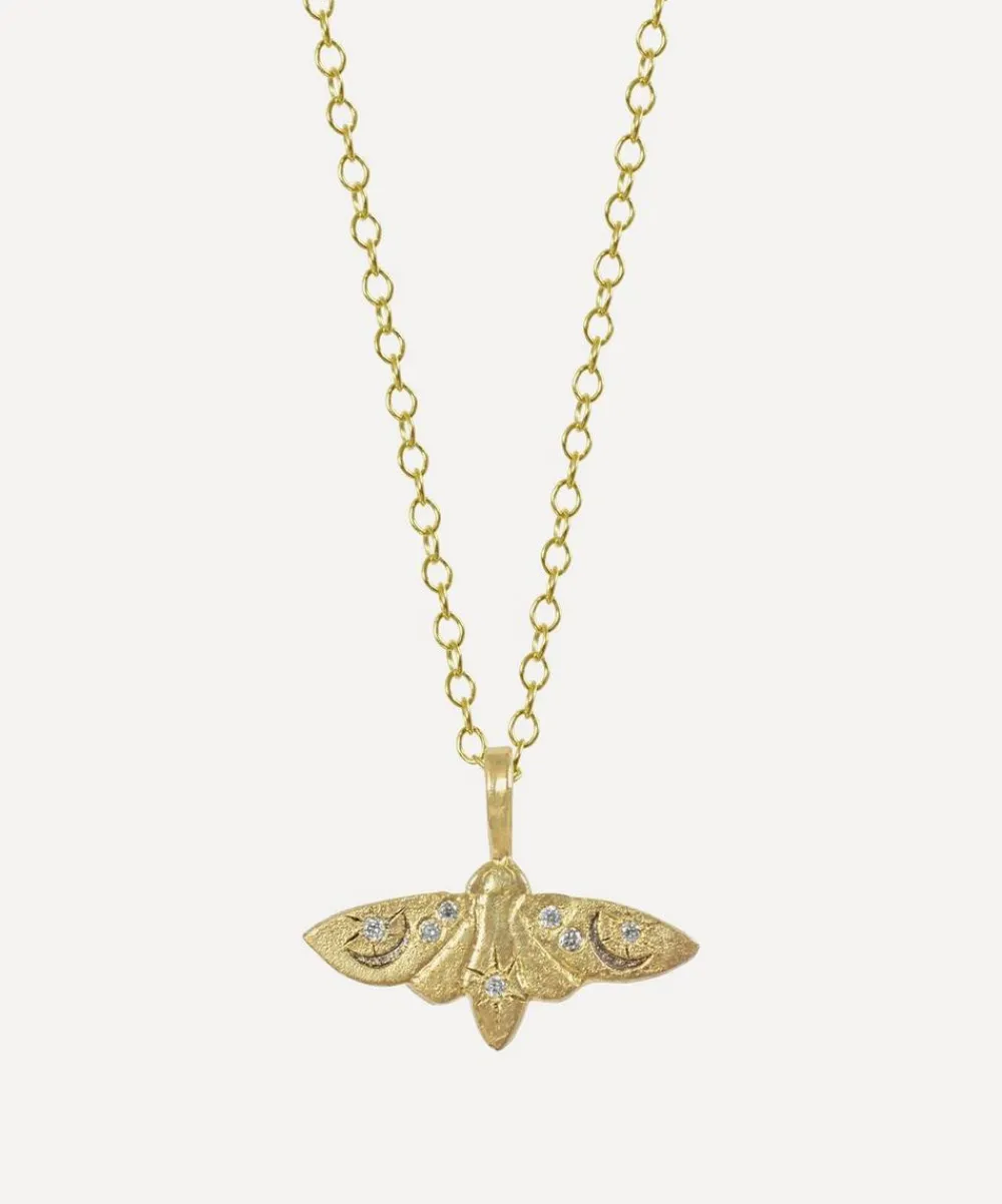 Acanthus Necklaces^14ct Gold Lunar Moth Pendant