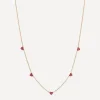 Roxanne First Necklaces^14ct Gold Many Mini Pink Sapphire Heart Station Necklace