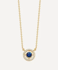 Astley Clarke Charms & Pendants|Necklaces^14ct Gold Mini Icon Aura Blue Sapphire and Diamond Pendant Necklace