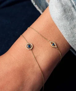 Astley Clarke Bracelets^14ct Gold Mini Icon Aura Blue Sapphire and Diamond Bracelet