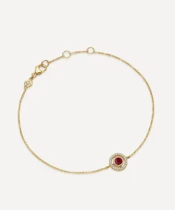 Astley Clarke Bracelets^14ct Gold Mini Icon Aura Ruby and Diamond Bracelet