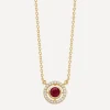 Astley Clarke Necklaces^14ct Gold Mini Icon Aura Ruby and Diamond Pendant Necklace