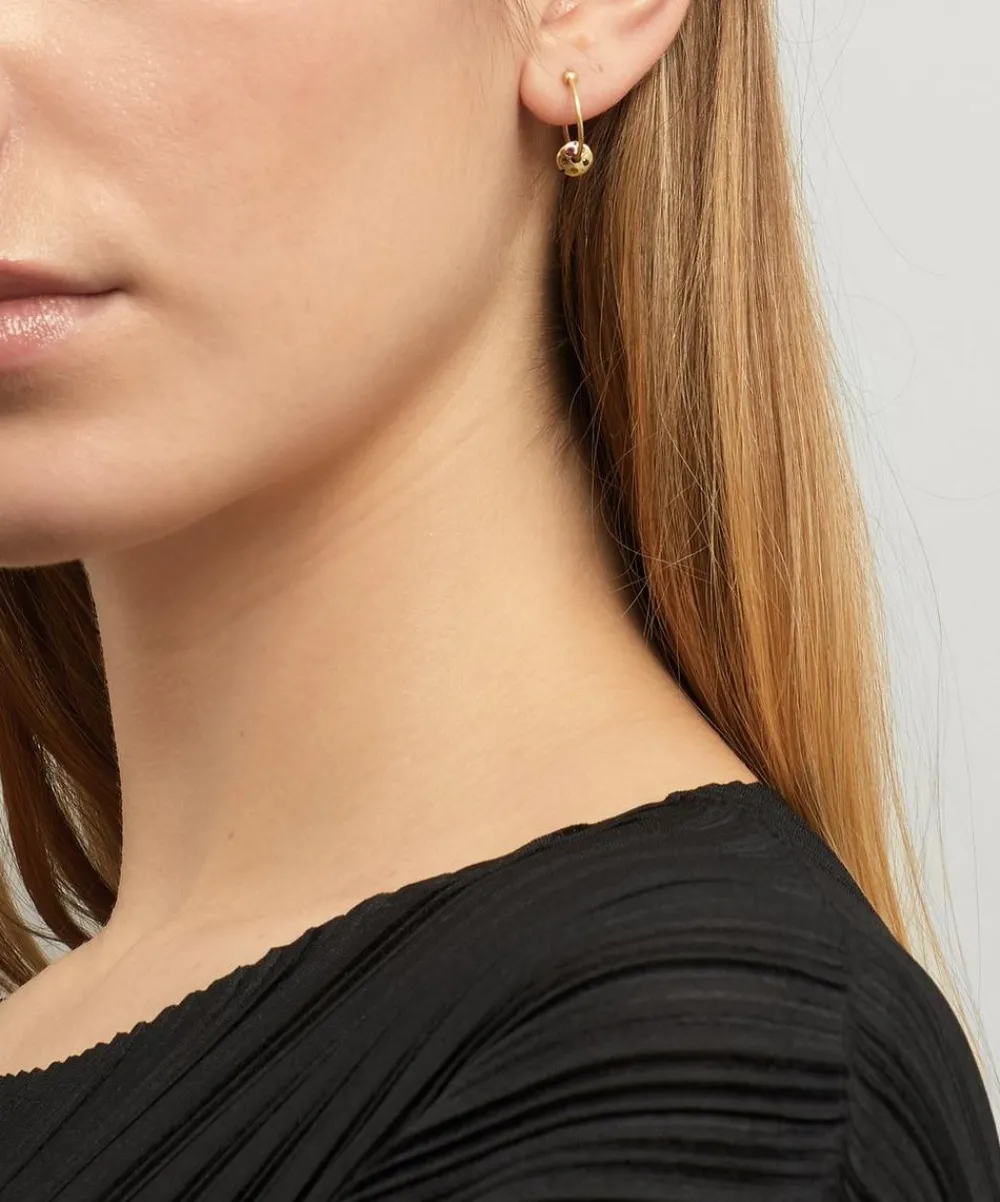 Polly Wales Earrings|Earrings^18ct Gold Mini Rainbow Sapphire Spinner Hoop Earrings