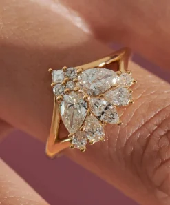 Artemer Rings|Rings^18ct Gold Monarch Mixed Diamond Cluster Engagement Ring