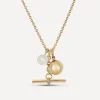 Dinny Hall Necklaces^9ct Gold My World T-Bar with Small Orb Locket and Pearl Charm Cluster Pendant