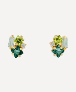 Suzanne Kalan Earrings|Earrings^14ct Gold Nadima Green Mix Cluster Stud Earrings