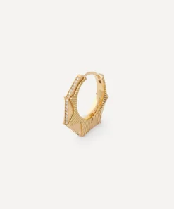 Marie Lichtenberg Earrings|Earrings^18ct Gold NYC Diamond Medium Hoop Earring