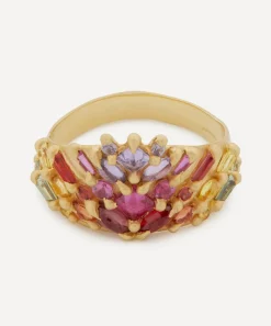 Polly Wales Rings|Rings^18ct Gold One of a Kind Sapphire Half Shield Ring
