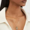 Suzanne Kalan Necklaces|Necklaces^14ct Gold Open Inlay Blue Green Topaz Dog Tag Pendant Necklace