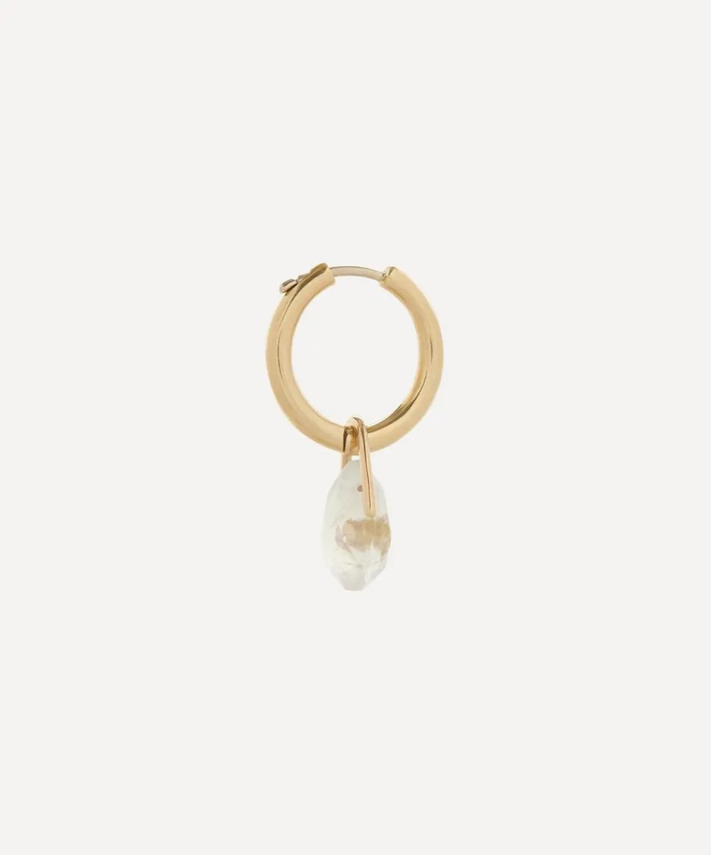 Pascale Monvoisin Earrings^9ct Gold Orso Moonstone and Diamond Drop Earring