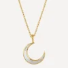 Dinny Hall Charms & Pendants|Necklaces^22ct Gold Plated Vermeil Silver Mother of Pearl Moon Charm Pendant Necklace