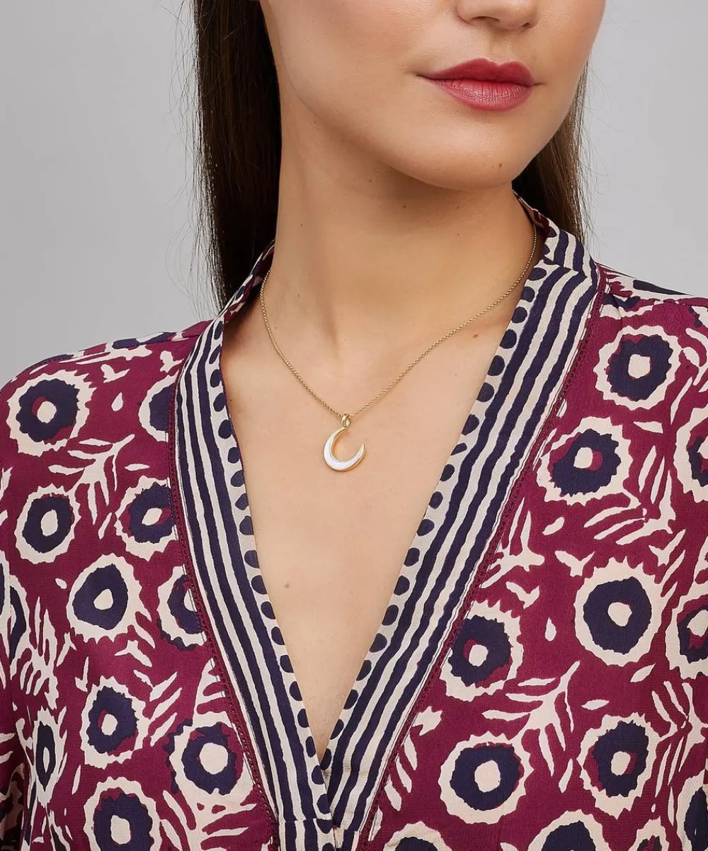 Dinny Hall Charms & Pendants|Necklaces^22ct Gold Plated Vermeil Silver Mother of Pearl Moon Charm Pendant Necklace