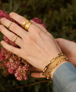 Monica Vinader Bracelets^18ct Gold Plated Vermeil Silver Woven Wide Chain Bracelet