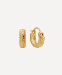 Monica Vinader Earrings^18ct Gold Plated Vermeil Silver Heirloom Huggie Hoop Earrings