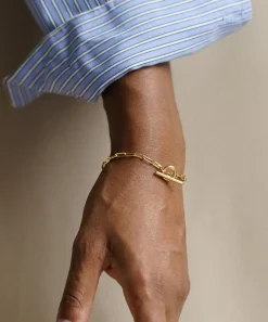 Otiumberg Bracelets^14ct Gold Plated Vermeil Silver Love Link Chain Bracelet