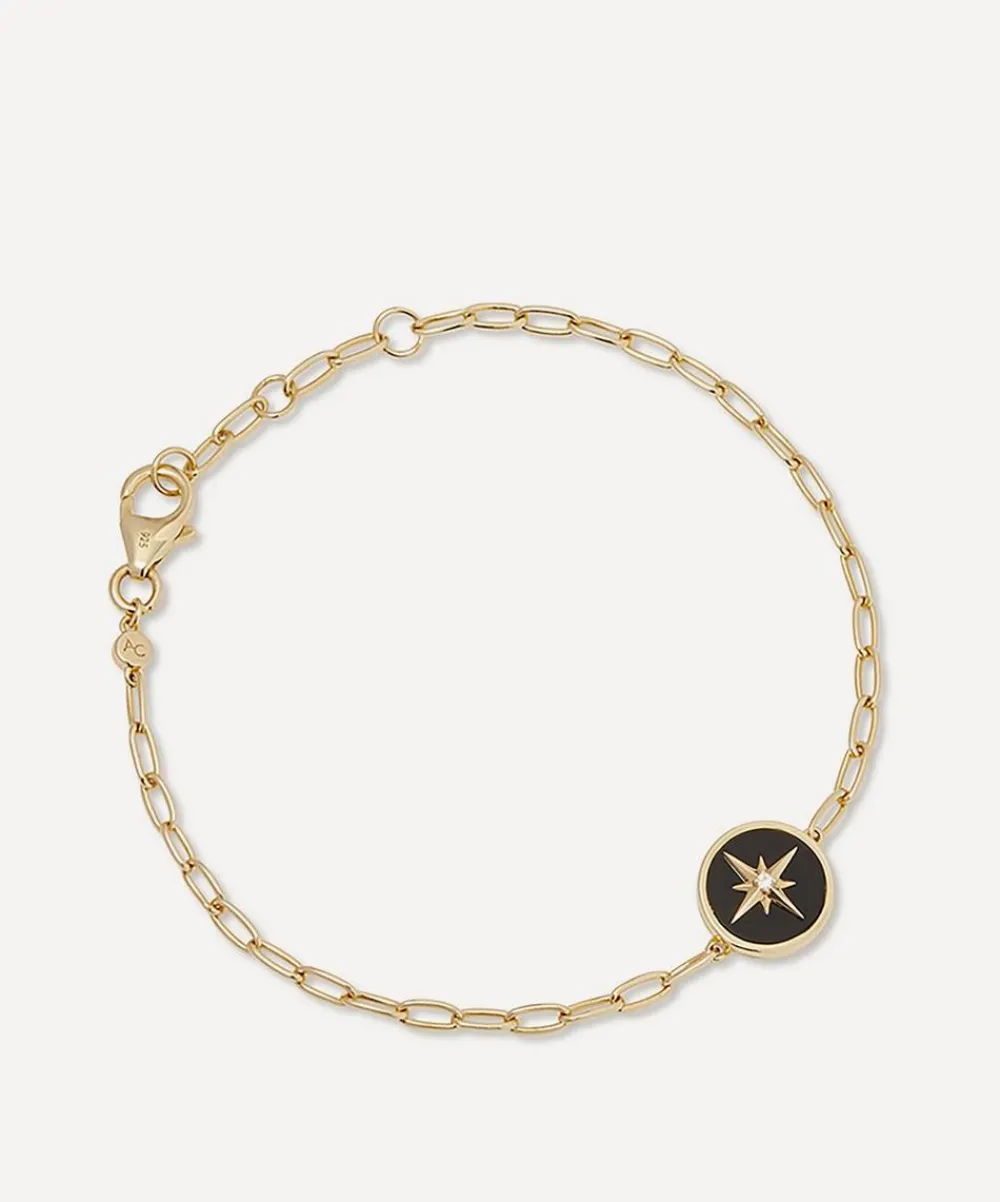 Astley Clarke Bracelets^18ct Gold Plated Vermeil Silver Polaris Black Onyx Locket Bracelet