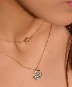 Astley Clarke Necklaces^14ct Gold Plated Vermeil Silver Asteri Diamond Slice Pendant Necklace