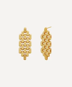 Monica Vinader Earrings^18ct Gold Plated Vermeil Silver Heirloom Chain Cocktail Earrings