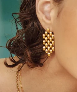Monica Vinader Earrings^18ct Gold Plated Vermeil Silver Heirloom Chain Cocktail Earrings