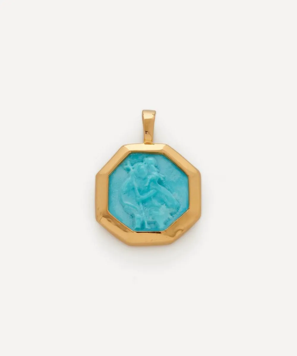 Monica Vinader Charms & Pendants^18ct Gold Plated Vermeil Silver St Christopher Pendant Charm