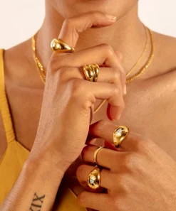 Monica Vinader Rings^18ct Gold Plated Vermeil Silver Deia Diamond Ring