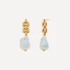 Monica Vinader Earrings^18ct Gold Plated Vermeil Silver Baroque Pearl Chain Drop Earrings