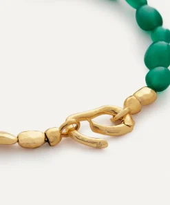 Monica Vinader Bracelets^18ct Gold Plated Vermeil Sterling Silver Rio Green Onyx Beaded Bracelet