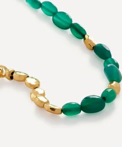 Monica Vinader Bracelets^18ct Gold Plated Vermeil Sterling Silver Rio Green Onyx Beaded Bracelet