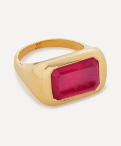 Monica Vinader Rings^18ct Gold Plated Vermeil Sterling Silver Power Pink Quartz Cocktail Ring