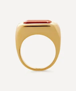 Monica Vinader Rings^18ct Gold Plated Vermeil Sterling Silver Power Pink Quartz Cocktail Ring