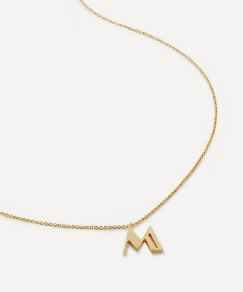 Monica Vinader Necklaces^18ct Gold Plated Vermeil Sterling Silver M Initial Alphabet Necklace
