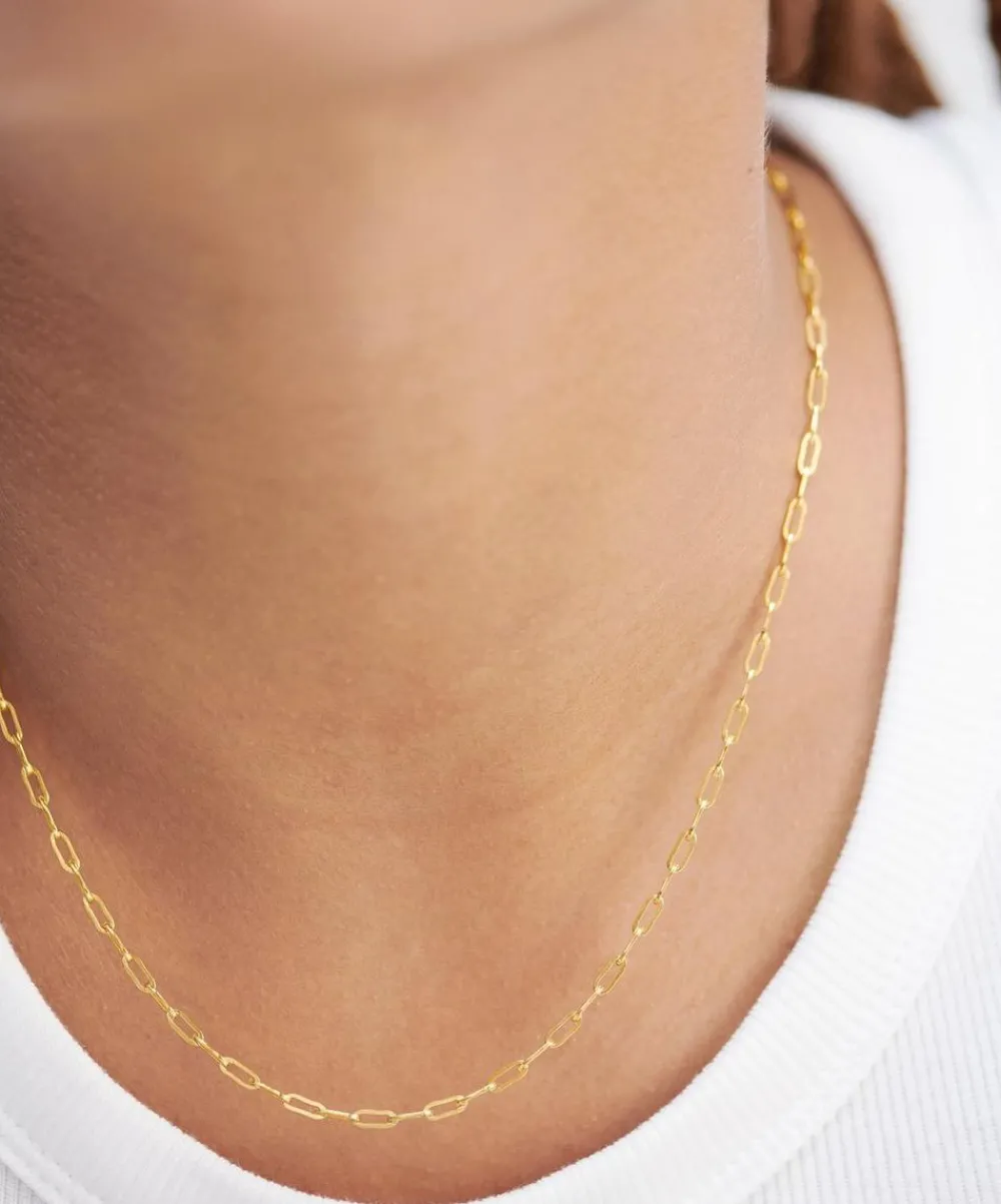 Monica Vinader Necklaces^18ct Gold Plated Vermeil Sterling Silver Mini Paperclip Chain Necklace