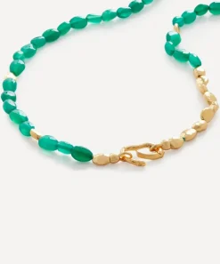 Monica Vinader Necklaces^18ct Gold Plated Vermeil Sterling Silver Rio Green Onyx Beaded Necklace